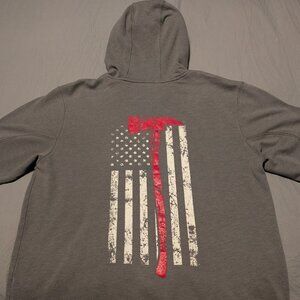 Grove City Fire Department Sweatshirt Mens L New Era Hoodie American Flag